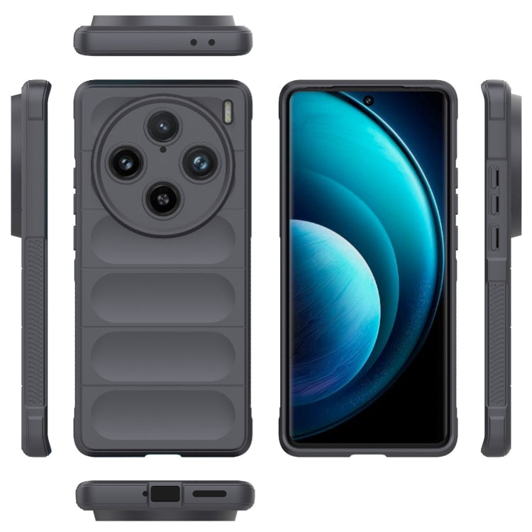 For vivo X100 Pro 5G Magic Shield TPU + Flannel Phone Case(Dark Grey)