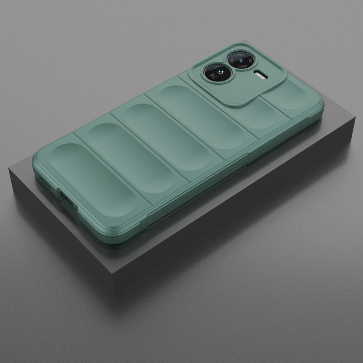 For vivo iQOO Z9 5G Magic Shield TPU + Flannel Phone Case(Dark Green)