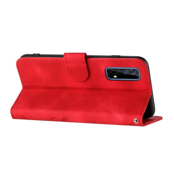 For Realme 7 / Narzo 20 Pro Line Pattern Skin Feel Leather Phone Case(Red)