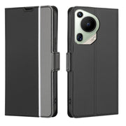 For Huawei Pura 70 Ultra 5G Twill Texture Side Button Leather Phone Case(Black)
