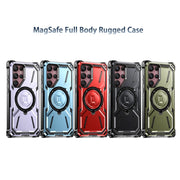 For Samsung Galaxy S22 Ultra 5G Armor Series Holder Phone Case(Red)