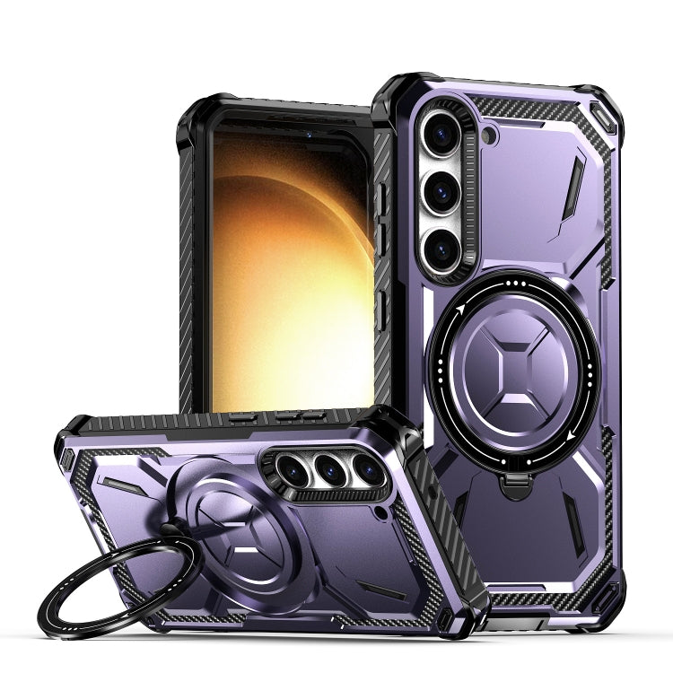 For Samsung Galaxy S24 5G Armor Series Holder Phone Case(Light Purple)