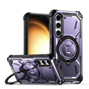 For Samsung Galaxy S24 5G Armor Series Holder Phone Case(Light Purple)