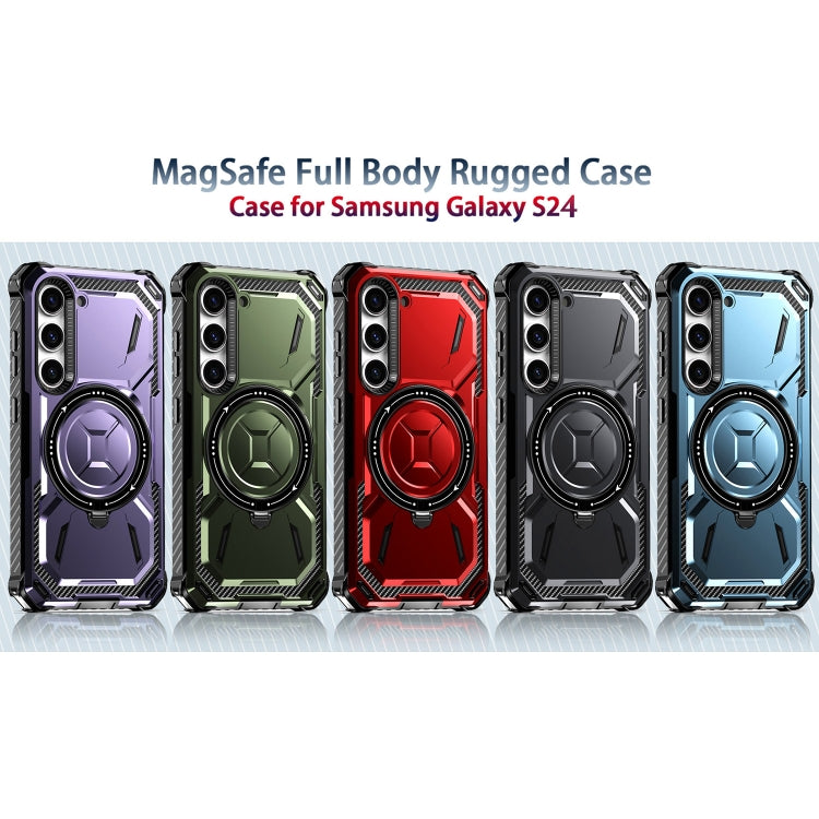 For Samsung Galaxy S24 5G Armor Series Holder Phone Case(Blue)