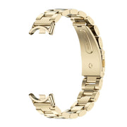 For Xiaomi Mi Band 8 / 9 / 9 NFC Mijobs Three Bead Stainless Steel Watch Band(Light Gold)