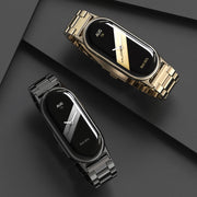 For Xiaomi Mi Band 8 / 9 / 9 NFC Mijobs Three Bead Stainless Steel Watch Band(Light Gold)