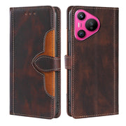 For Huawei Pura 70 5G Skin Feel Magnetic Buckle Leather Phone Case(Brown)