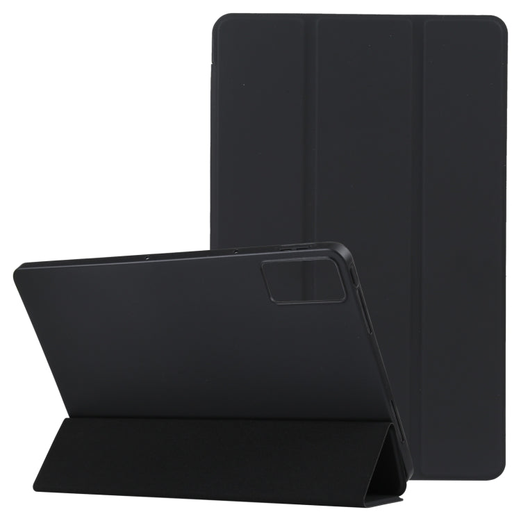 For Xiaomi Redmi Pad SE 2023 Three-fold Holder Flip Tablet Leather Case(Black)