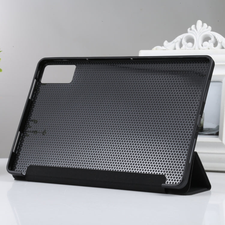 For Xiaomi Redmi Pad SE 2023 Three-fold Holder Flip Tablet Leather Case(Black)