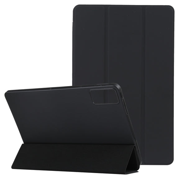 For Xiaomi Redmi Pad SE 2023 Three-fold Holder Flip Tablet Leather Case(Black)
