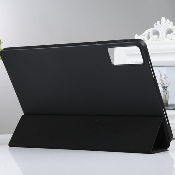 For Xiaomi Redmi Pad SE 2023 Three-fold Holder Flip Tablet Leather Case(Black)