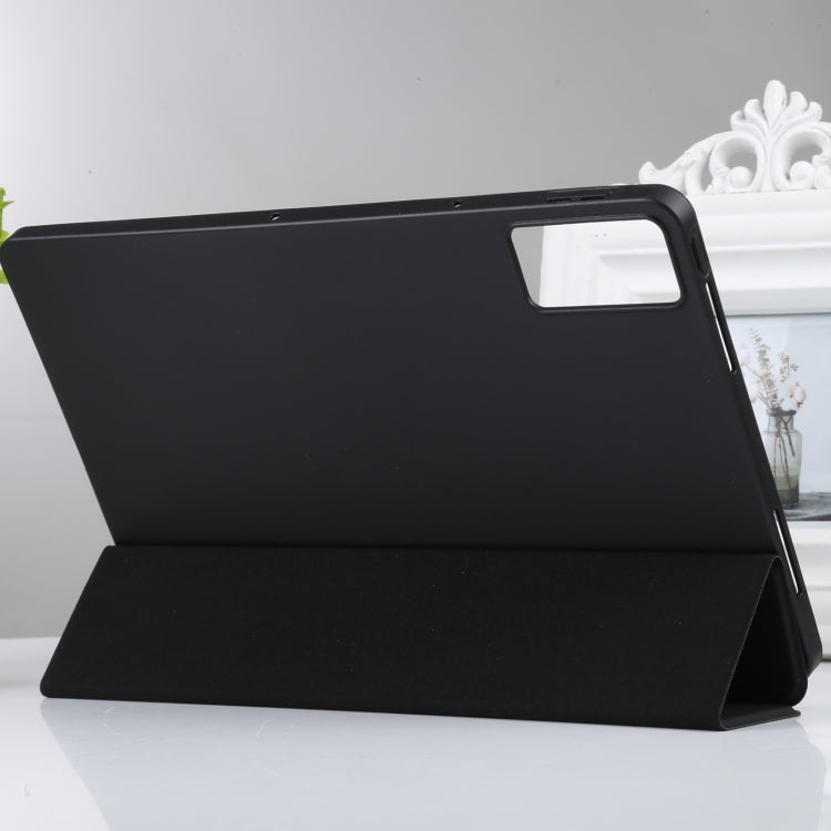 For Xiaomi Redmi Pad SE 2023 Three-fold Holder Flip Tablet Leather Case(Black)