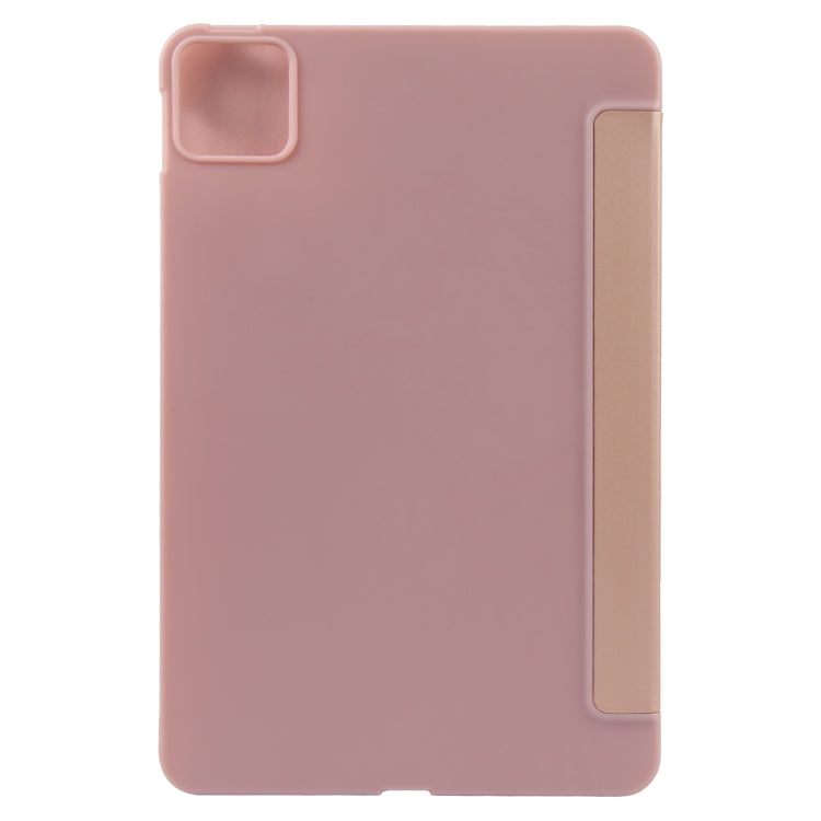 For Xiaomi Pad 6 Max 14 Three-fold Holder Flip Tablet Leather Case(Rose Gold)
