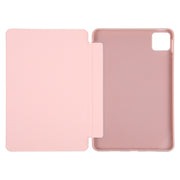 For Xiaomi Pad 6 Max 14 Three-fold Holder Flip Tablet Leather Case(Rose Gold)