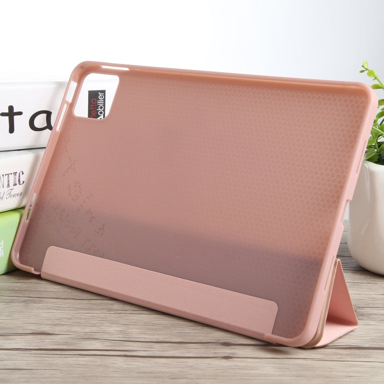 For Xiaomi Pad 6 Max 14 Three-fold Holder Flip Tablet Leather Case(Rose Gold)