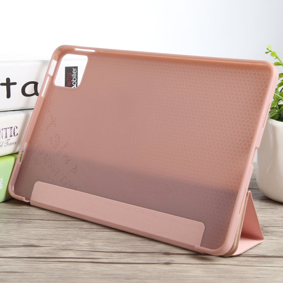 For Xiaomi Pad 6 Max 14 Three-fold Holder Flip Tablet Leather Case(Rose Gold)