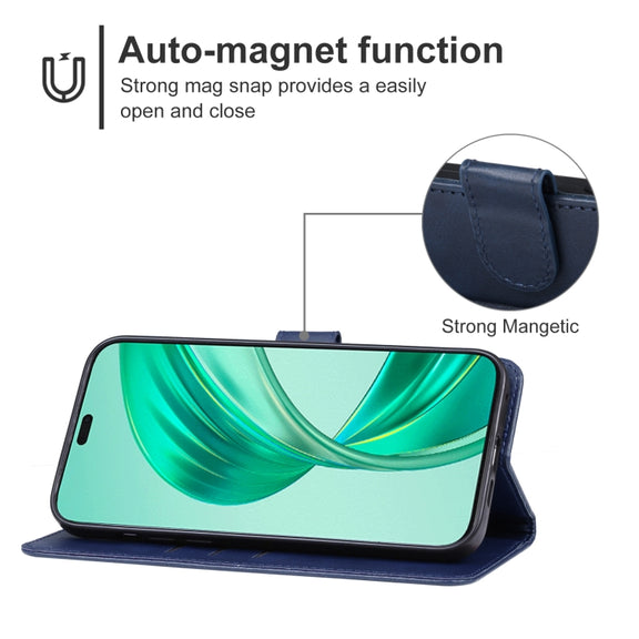Honor X8b Leather Phone Case(Blue)