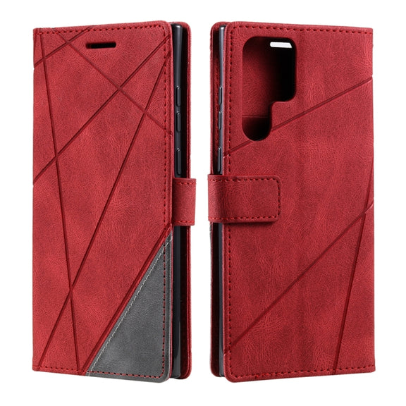 For Samsung Galaxy S24 Ultra 5G Skin Feel Splicing Leather Phone Case(Red)