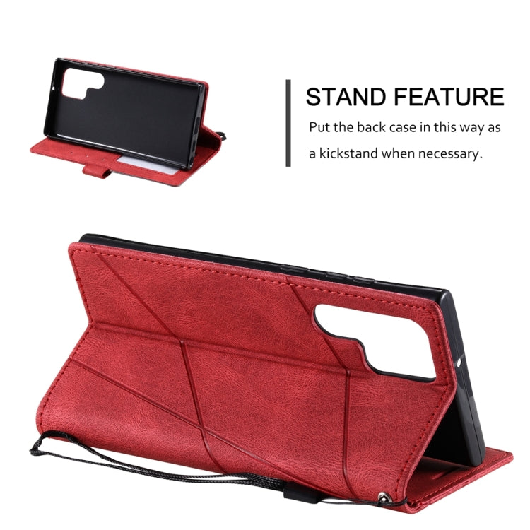 For Samsung Galaxy S24 Ultra 5G Skin Feel Splicing Leather Phone Case(Red)