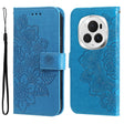 For Honor Magic6 Pro Seven-petal Flowers Embossing Leather Phone Case(Blue) - free shipping - PMC Jewellery - Order now!