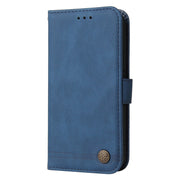 For Honor 100 Pro Skin Feel Life Tree Metal Button Leather Phone Case(Blue)