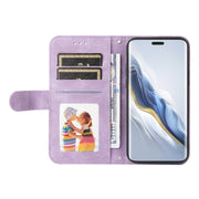 For Honor Magic6 Pro Skin Feel Life Tree Metal Button Leather Phone Case(Purple)