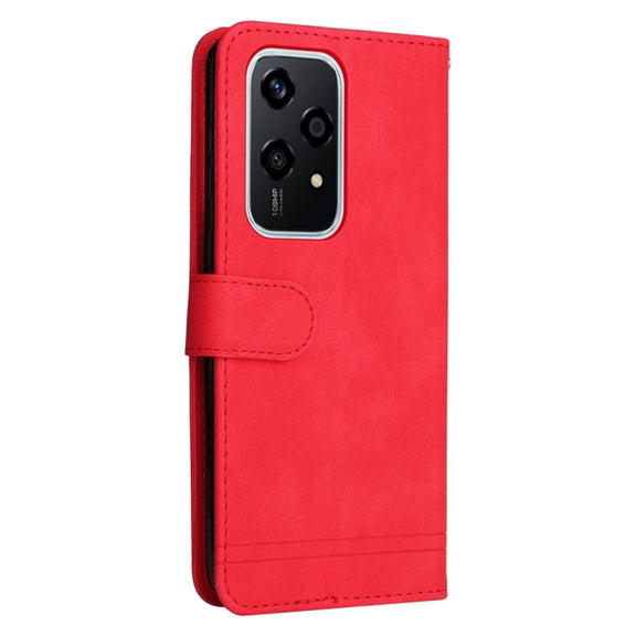 For Honor 200 Lite Global Skin Feel Life Tree Metal Button Leather Phone Case(Red)