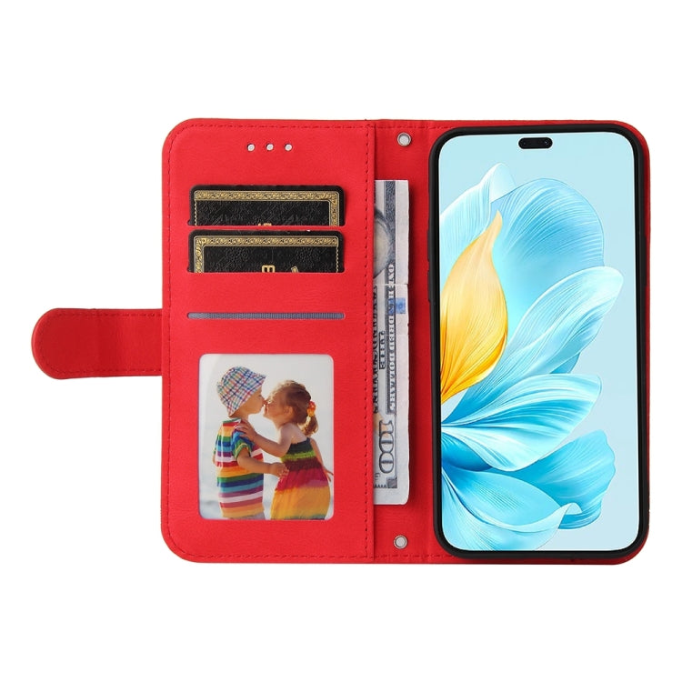 For Honor 200 Lite Global Skin Feel Life Tree Metal Button Leather Phone Case(Red)