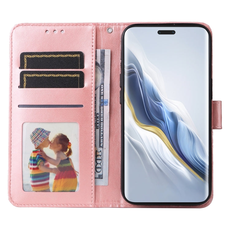 For Honor Magic6 Pro Embossed Sunflower Leather Phone Case(Rose Gold)
