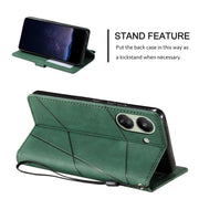 For Xiaomi Redmi 13C Skin Feel Splicing Leather Phone Case(Green)