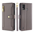 For Nokia G11 Plus Lite Sheep Texture Cross-body Zipper Wallet Leather Phone Case(Grey) - Nokia Cases by PMC TechLife | Online Shopping South Africa | PMC TechLife | Buy Now Pay Later Mobicred