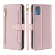 For Nokia C02 TA-1522 Lite Sheep Texture Cross-body Zipper Wallet Leather Phone Case(Pink) - Nokia Cases by PMC TechLife | Online Shopping South Africa | PMC TechLife | Buy Now Pay Later Mobicred