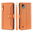 For Nokia C110 4G Lite Sheep Texture Cross-body Zipper Wallet Leather Phone Case(Orange) - Nokia Cases by PMC TechLife | Online Shopping South Africa | PMC TechLife | Buy Now Pay Later Mobicred