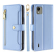 For Nokia C110 4G Lite Sheep Texture Cross-body Zipper Wallet Leather Phone Case(Blue) - Nokia Cases by PMC TechLife | Online Shopping South Africa | PMC TechLife | Buy Now Pay Later Mobicred