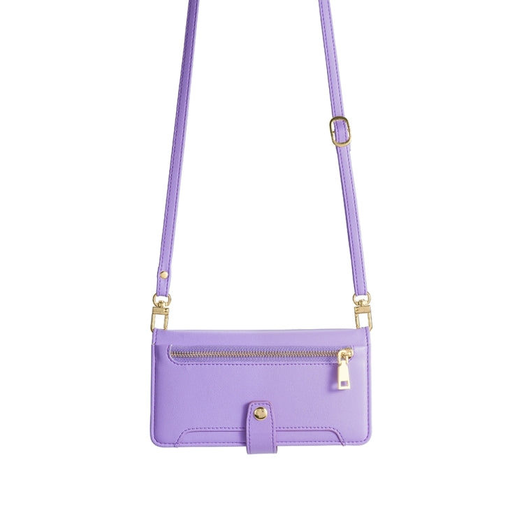 For Nokia G42 5G Lite Sheep Texture Cross-body Zipper Wallet Leather Phone Case(Purple)