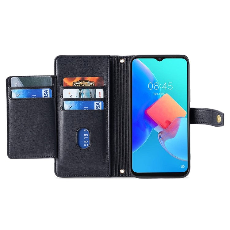 For Honor Magic6 Pro 5G Sheep Texture Cross-body Zipper Wallet Leather Phone Case(Black)