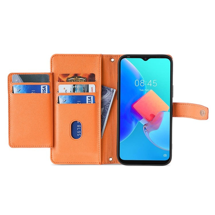 For Honor Magic6 Pro 5G Sheep Texture Cross-body Zipper Wallet Leather Phone Case(Orange)