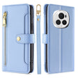 For Honor Magic6 Pro 5G Sheep Texture Cross-body Zipper Wallet Leather Phone Case(Blue) - Honor Cases by PMC Jewellery | Online Shopping South Africa | PMC Jewellery | Buy Now Pay Later Mobicred