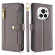 For Honor Magic6 Pro 5G Sheep Texture Cross-body Zipper Wallet Leather Phone Case(Grey) - free shipping - PMC Jewellery - Order now!