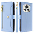 For Honor Magic6 5G Sheep Texture Cross-body Zipper Wallet Leather Phone Case(Blue) - Honor Cases by PMC TechLife | Online Shopping South Africa | PMC TechLife | Buy Now Pay Later Mobicred