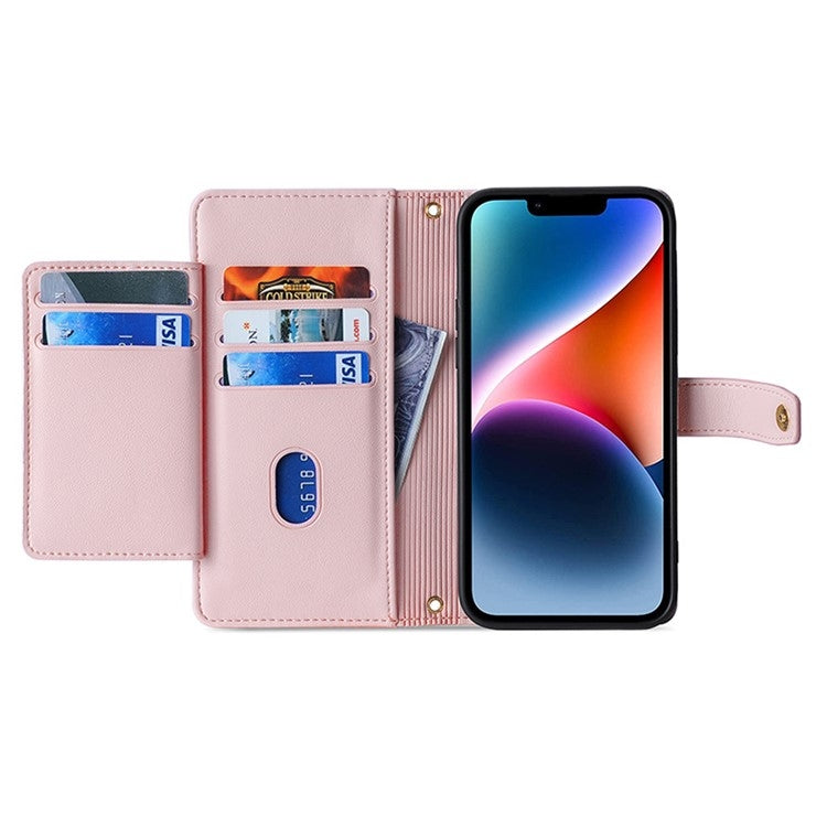 For Honor Magic6 5G Sheep Texture Cross-body Zipper Wallet Leather Phone Case(Pink)