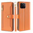 For Honor Play 60 Plus Sheep Texture Cross-body Zipper Wallet Leather Phone Case(Orange) - Honor Cases by PMC TechLife | Online Shopping South Africa | PMC TechLife | Buy Now Pay Later Mobicred