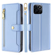 For Honor Play 60 Plus Sheep Texture Cross-body Zipper Wallet Leather Phone Case(Blue) - Honor Cases by PMC TechLife | Online Shopping South Africa | PMC TechLife | Buy Now Pay Later Mobicred