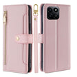 For Honor Play 60 Plus Sheep Texture Cross-body Zipper Wallet Leather Phone Case(Pink) - Honor Cases by PMC TechLife | Online Shopping South Africa | PMC TechLife | Buy Now Pay Later Mobicred