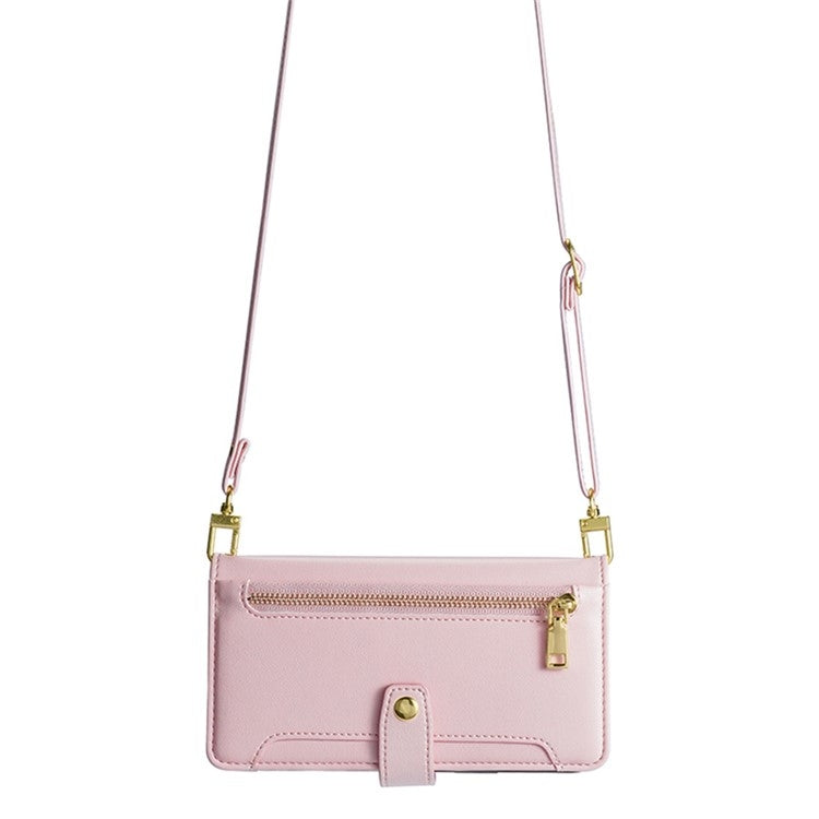 For Honor Play 60 Plus Sheep Texture Cross-body Zipper Wallet Leather Phone Case(Pink)