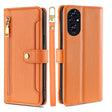 For Honor 200 5G Sheep Texture Cross-body Zipper Wallet Leather Phone Case(Orange) - Honor Cases by PMC TechLife | Online Shopping South Africa | PMC TechLife | Buy Now Pay Later Mobicred