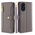 For Honor 200 5G Sheep Texture Cross-body Zipper Wallet Leather Phone Case(Grey) - Honor Cases by PMC TechLife | Online Shopping South Africa | PMC TechLife | Buy Now Pay Later Mobicred