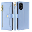 For Honor 200 Pro 5G Sheep Texture Cross-body Zipper Wallet Leather Phone Case(Blue) - Honor Cases by PMC TechLife | Online Shopping South Africa | PMC TechLife | Buy Now Pay Later Mobicred