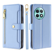 For OnePlus Ace 2 Pro Sheep Texture Cross-body Zipper Wallet Leather Phone Case(Blue)