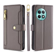 For OnePlus Ace 2 Pro Sheep Texture Cross-body Zipper Wallet Leather Phone Case(Grey) - OnePlus Cases by PMC TechLife | Online Shopping South Africa | PMC TechLife | Buy Now Pay Later Mobicred